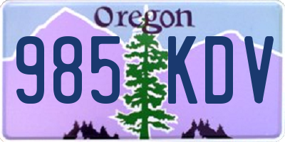 OR license plate 985KDV
