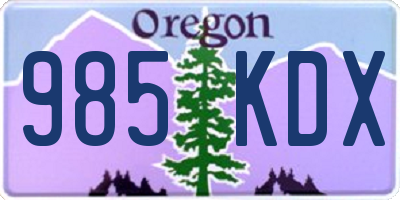 OR license plate 985KDX