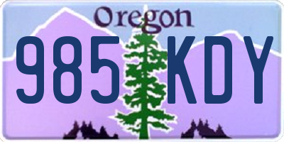 OR license plate 985KDY
