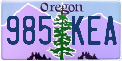 OR license plate 985KEA