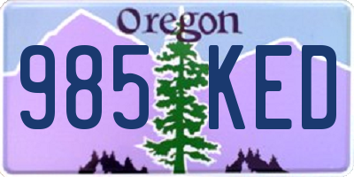 OR license plate 985KED
