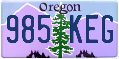 OR license plate 985KEG