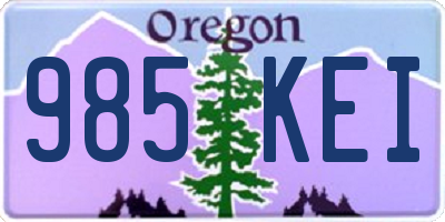 OR license plate 985KEI