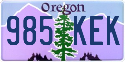 OR license plate 985KEK