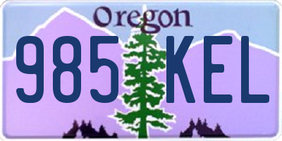 OR license plate 985KEL