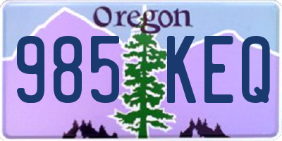 OR license plate 985KEQ