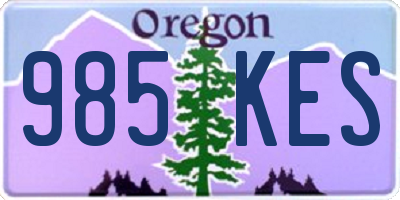 OR license plate 985KES