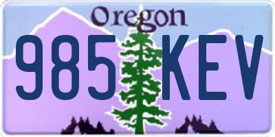 OR license plate 985KEV
