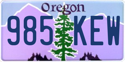 OR license plate 985KEW