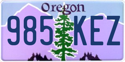 OR license plate 985KEZ