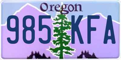 OR license plate 985KFA