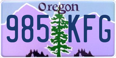 OR license plate 985KFG