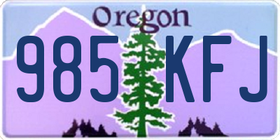 OR license plate 985KFJ