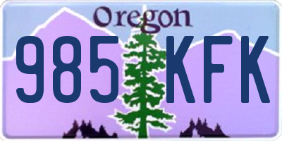 OR license plate 985KFK