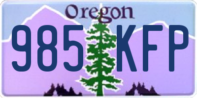 OR license plate 985KFP