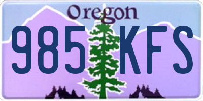 OR license plate 985KFS
