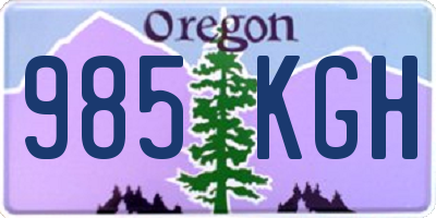 OR license plate 985KGH