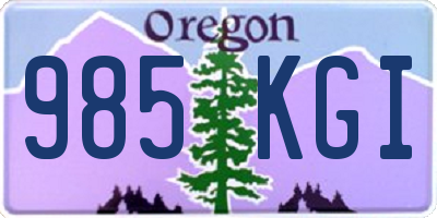 OR license plate 985KGI