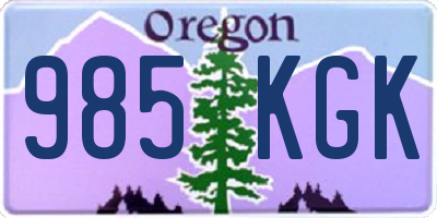 OR license plate 985KGK