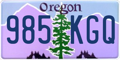 OR license plate 985KGQ