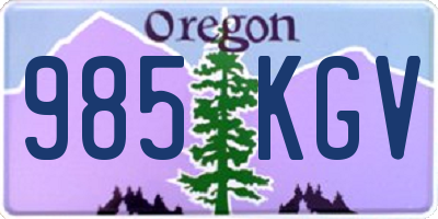 OR license plate 985KGV