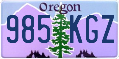 OR license plate 985KGZ
