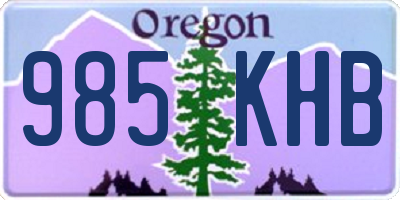 OR license plate 985KHB