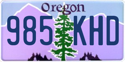 OR license plate 985KHD