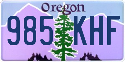 OR license plate 985KHF
