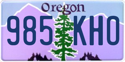 OR license plate 985KHO