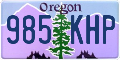 OR license plate 985KHP