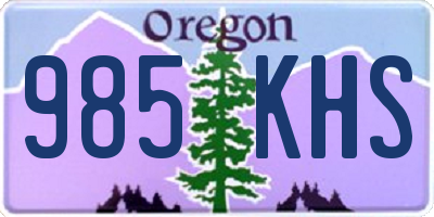 OR license plate 985KHS
