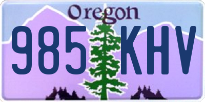 OR license plate 985KHV