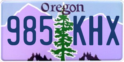 OR license plate 985KHX