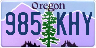 OR license plate 985KHY