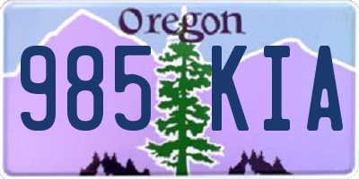 OR license plate 985KIA