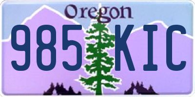OR license plate 985KIC
