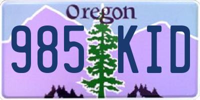OR license plate 985KID