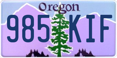 OR license plate 985KIF