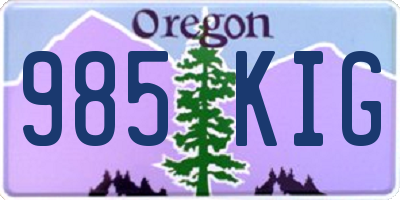 OR license plate 985KIG