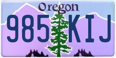 OR license plate 985KIJ