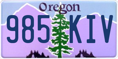OR license plate 985KIV
