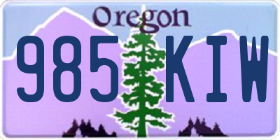 OR license plate 985KIW