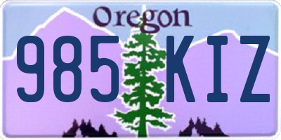 OR license plate 985KIZ