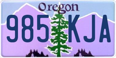 OR license plate 985KJA