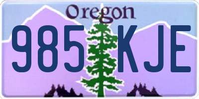 OR license plate 985KJE