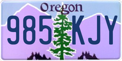 OR license plate 985KJY