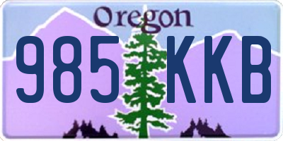 OR license plate 985KKB