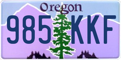 OR license plate 985KKF