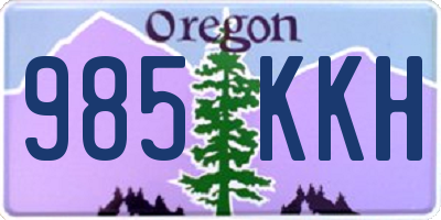 OR license plate 985KKH